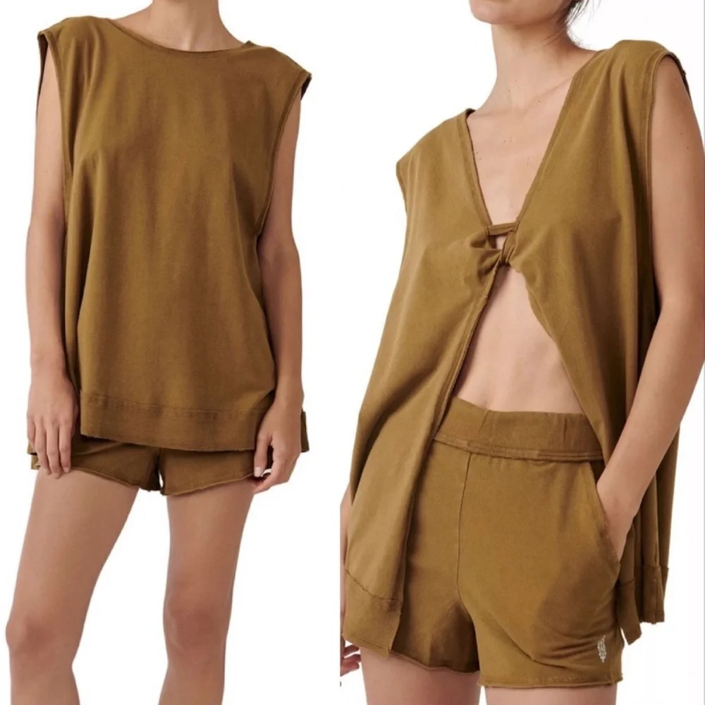 Free People Brown Sleeveless Top